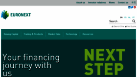 What Euronext.com website looked like in 2018 (6 years ago)