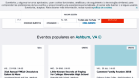 What Eventbrite.es website looked like in 2018 (6 years ago)