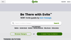 What Evite.com website looked like in 2018 (6 years ago)