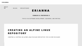 What Erianna.com website looked like in 2018 (6 years ago)