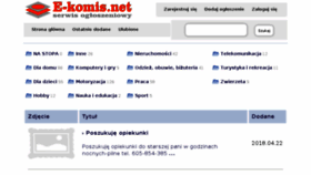 What E-komis.net website looked like in 2018 (6 years ago)