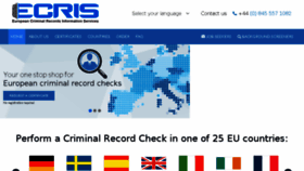 What Ecris.eu website looked like in 2018 (6 years ago)