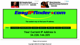 What Easyipfinder.com website looked like in 2018 (5 years ago)
