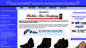 What Elevatorshoes.com website looked like in 2018 (5 years ago)