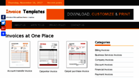 What Excelinvoicetemplates.com website looked like in 2018 (5 years ago)