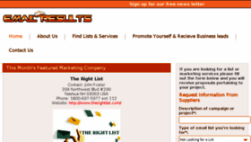 What Emailresults.com website looked like in 2018 (6 years ago)