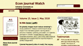 What Econjournalwatch.org website looked like in 2018 (5 years ago)
