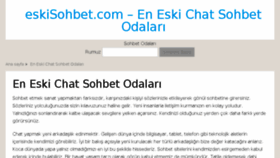 What Eskisohbet.com website looked like in 2018 (5 years ago)