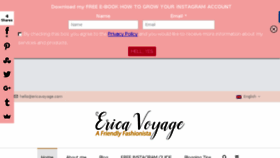 What Ericavoyage.com website looked like in 2018 (6 years ago)