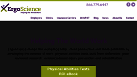 What Ergoscience.com website looked like in 2018 (5 years ago)