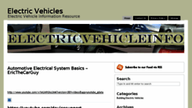 What Electricvehicleinfo.com website looked like in 2018 (5 years ago)