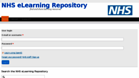 What Elearningrepository.nhs.uk website looked like in 2018 (5 years ago)