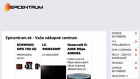 What Epicentrum.sk website looked like in 2018 (5 years ago)