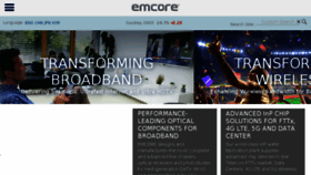 What Emcore.com website looked like in 2018 (5 years ago)