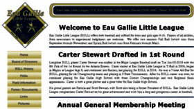 What Eglittleleague.org website looked like in 2018 (5 years ago)