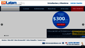 What Edlatam.com website looked like in 2018 (5 years ago)