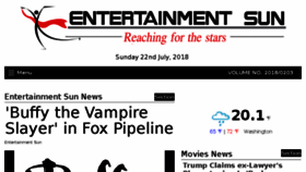 What Entertainmentsun.com website looked like in 2018 (5 years ago)