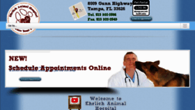 What Ehrlichanimalhospital.com website looked like in 2018 (5 years ago)
