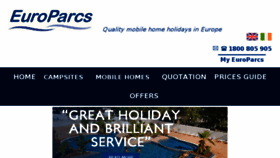 What Europarcs.ie website looked like in 2018 (5 years ago)