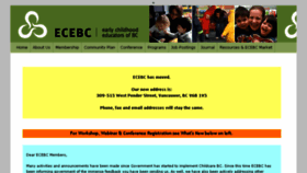 What Ecebc.ca website looked like in 2018 (5 years ago)