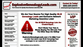What Explosivegenealogyleads.com website looked like in 2018 (5 years ago)