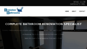 What Evolutionbathrooms.com.au website looked like in 2018 (5 years ago)