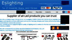 What Eslights.com.au website looked like in 2018 (5 years ago)