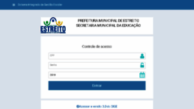 What Estreito.sigeescola.com.br website looked like in 2018 (5 years ago)