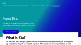 What Eta-lang.org website looked like in 2018 (5 years ago)