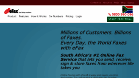 What Efax.co.za website looked like in 2018 (5 years ago)