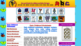 What Earlychildhoodworksheets.com website looked like in 2018 (5 years ago)