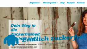 What Endlichzuckerfrei.de website looked like in 2018 (5 years ago)