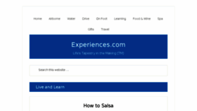 What Experiences.com website looked like in 2018 (5 years ago)