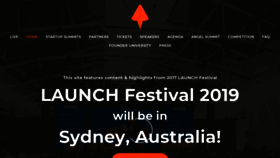 What Events.launch.co website looked like in 2018 (5 years ago)