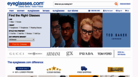What Eyeglasses.com website looked like in 2019 (5 years ago)