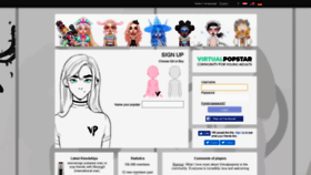 What En.virtualpopstar.com website looked like in 2019 (5 years ago)