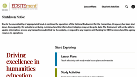 What Edsitement.neh.gov website looked like in 2019 (5 years ago)