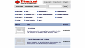 What E-komis.net website looked like in 2019 (5 years ago)