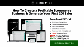 What Ecombeastcourse.com website looked like in 2019 (5 years ago)