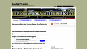 What Electricvehicleinfo.com website looked like in 2019 (4 years ago)
