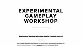 What Experimental-gameplay.org website looked like in 2019 (4 years ago)