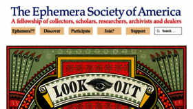 What Ephemerasociety.org website looked like in 2019 (4 years ago)