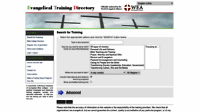 What Evangelicaltrainingdirectory.org website looked like in 2019 (4 years ago)