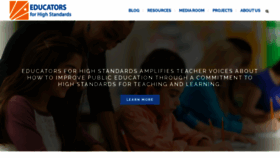 What Educatorsforhighstandards.org website looked like in 2019 (4 years ago)