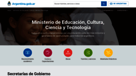 What Educacion.gob.ar website looked like in 2019 (4 years ago)