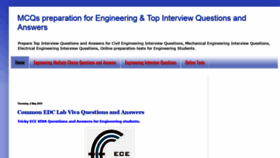 What Engineeringmcqs.blogspot.in website looked like in 2019 (4 years ago)