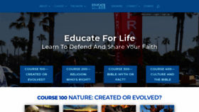 What Educateforlife.org website looked like in 2019 (4 years ago)