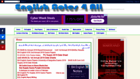 What Englishnotes4all.com website looked like in 2019 (4 years ago)
