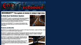 What Eccoduct.com website looked like in 2019 (4 years ago)