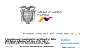 What Embassyecuador.ca website looked like in 2019 (4 years ago)